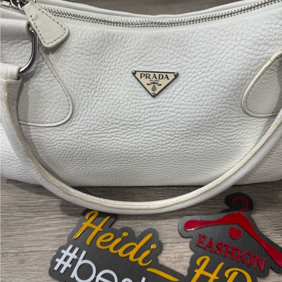 Prada White Vitello Daino Leather Shoulder Bag - Picture 7 of 10